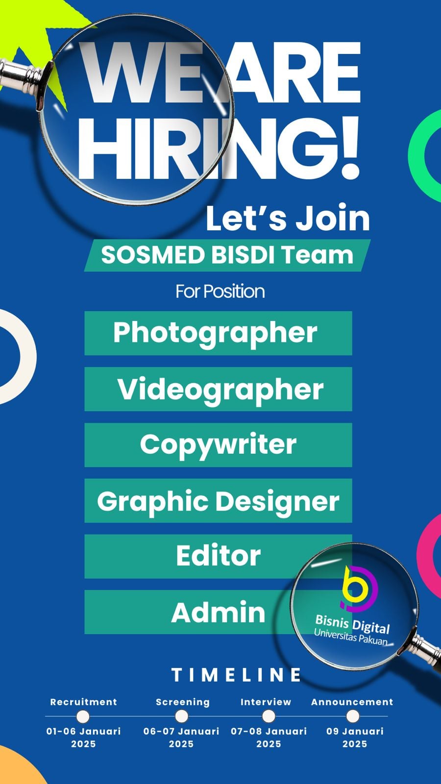 Open Recruitment Tim Sosial Media Bisnis Digital 2026